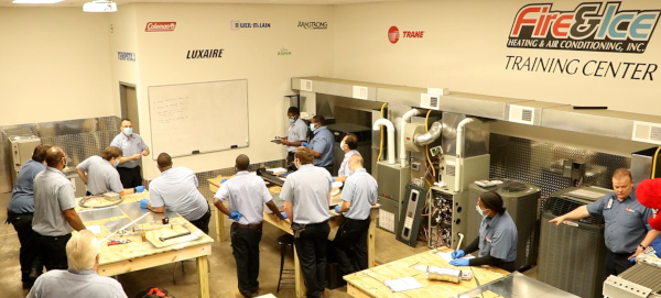 Fire & Ice training facility with employees